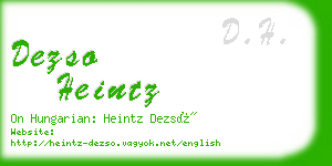 dezso heintz business card